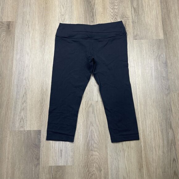 Lululemon Pants Womens 12 Black Wunder Under Crop Capri Leggings Yoga Workout - Picture 1 of 9